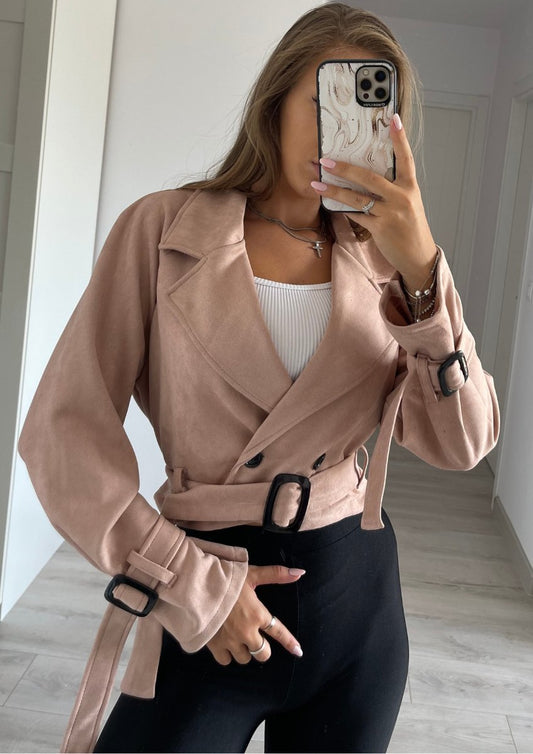 Jacketa din piele intoarsa - StyLovelyShop