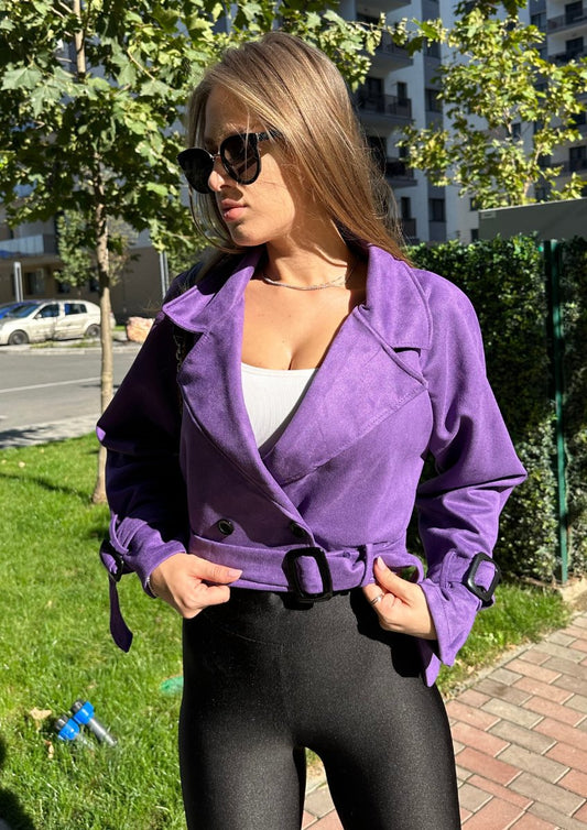 Jacketa din piele intoarsa - StyLovelyShop
