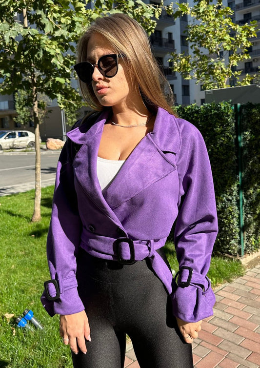 Jacketa din piele intoarsa - StyLovelyShop